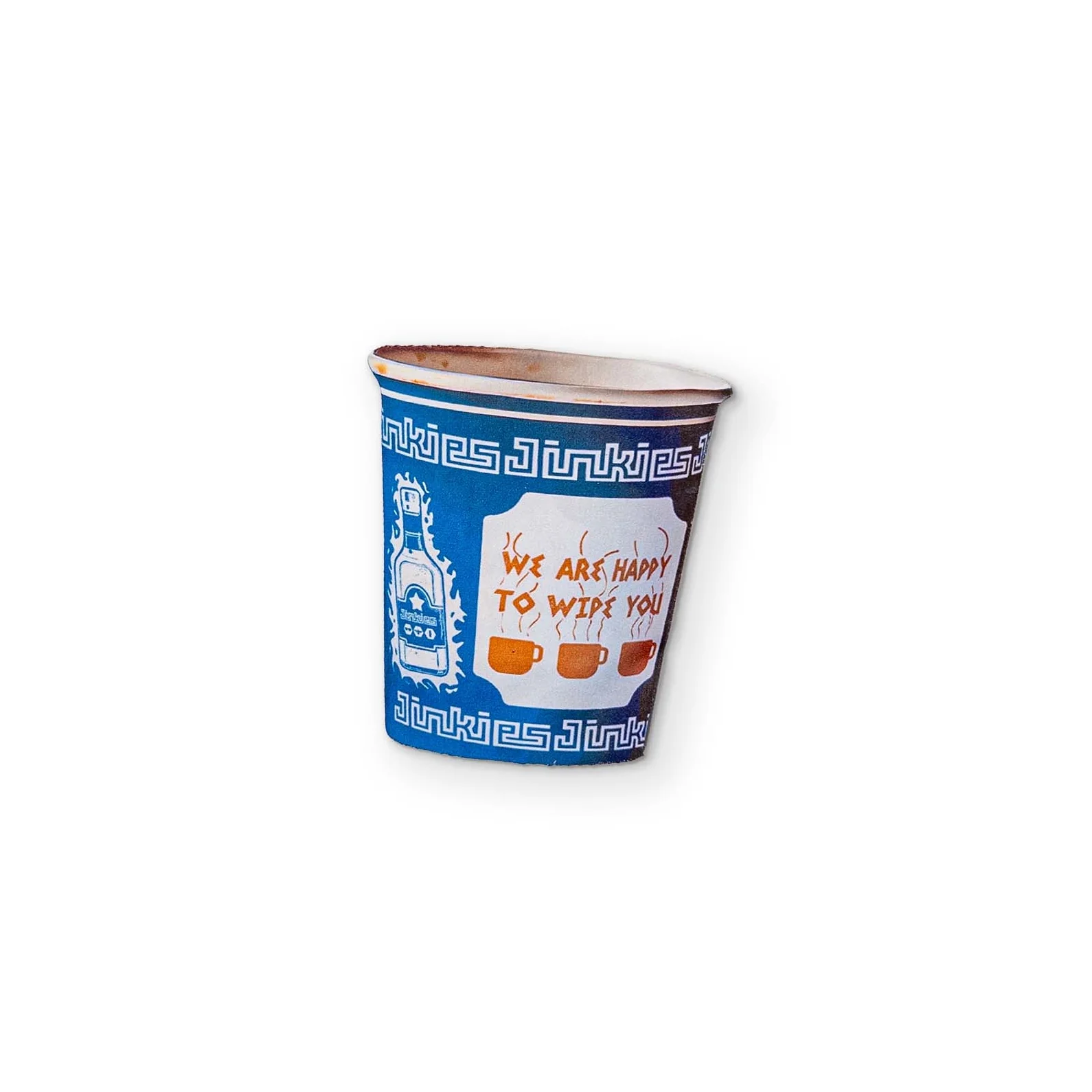 A BLUE BODEGA CUP YOU CAN CLEAN YOUR GLASSES WITH - Image 2