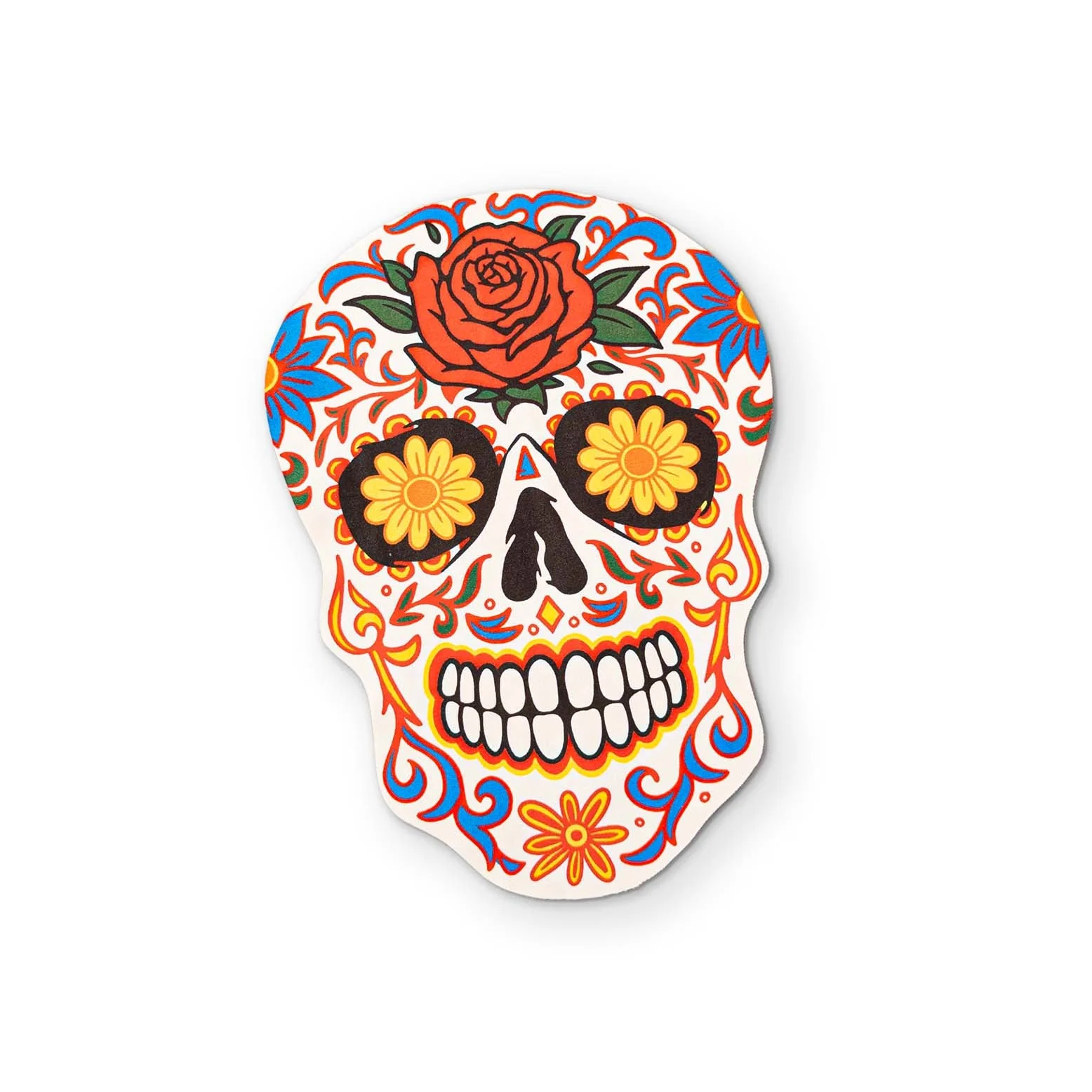 A SUGAR SKULL YOU CAN CLEAN YOUR GLASSES WITH